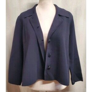 Carlisle Collection Blue Viscose Button Cardigan Blazer Jacket M